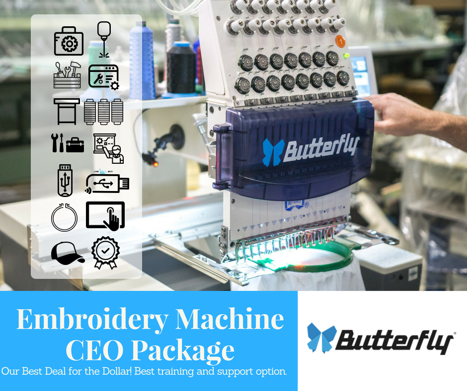 Butterfly Commercial Embroidery Equipment Lineup Butterfly Commercial Embroidery Machines